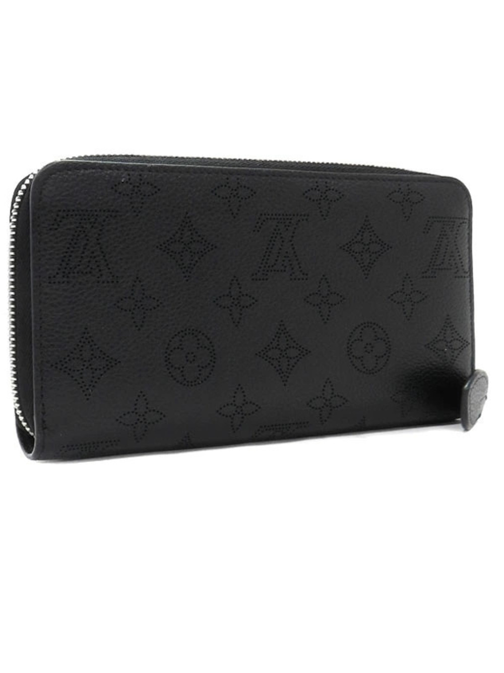 Louis Vuitton Zippy Long Zipper Mahina Round Wallet Black